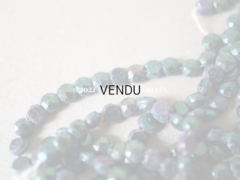 画像3: アンティーク  カット入り ブルー＆パープル＆グリーン　フレンチジェット ラウンド型 ガラスビーズ  3.3mm 約170ピース 