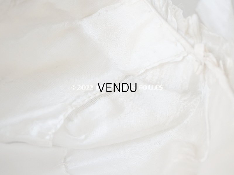 画像16: アンティーク ベビー用 ボネ シルク製フリル生地&シルク製サテンリボン