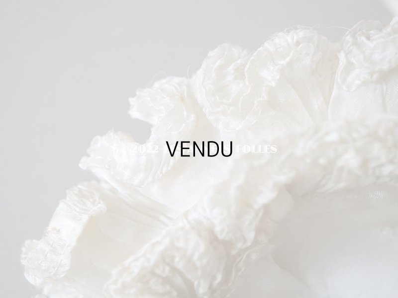 画像18: アンティーク ベビー用 ボネ シルク製フリル生地&シルク製サテンリボン