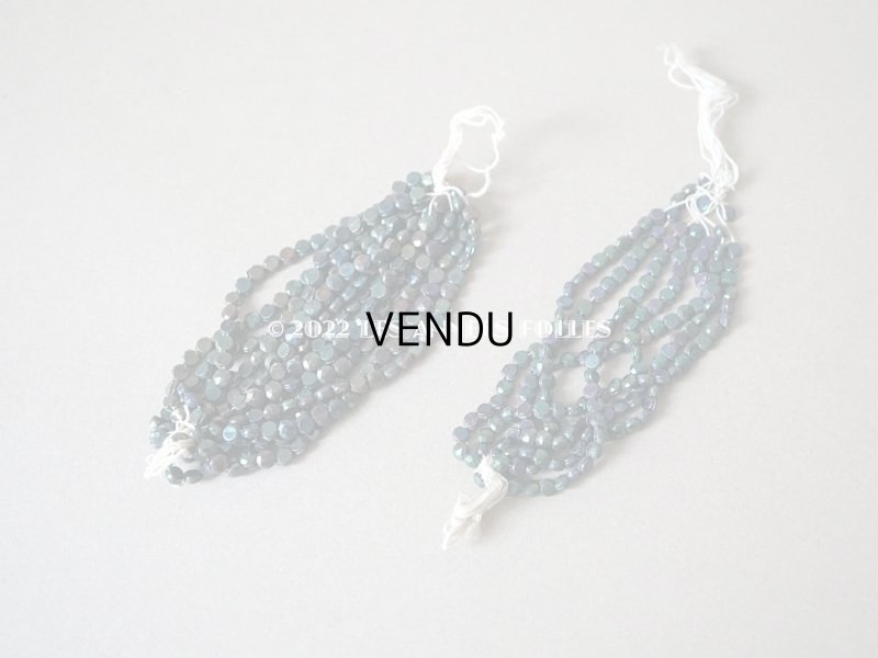 画像5: アンティーク  カット入り ブルー＆パープル＆グリーン　フレンチジェット ラウンド型 ガラスビーズ  3.3mm 約170ピース 