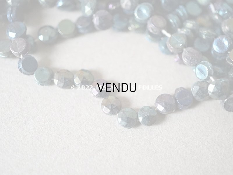 画像3: アンティーク  カット入り ブルー＆パープル＆グリーン　フレンチジェット ラウンド型 ガラスビーズ  3.75mm 約270ピース 