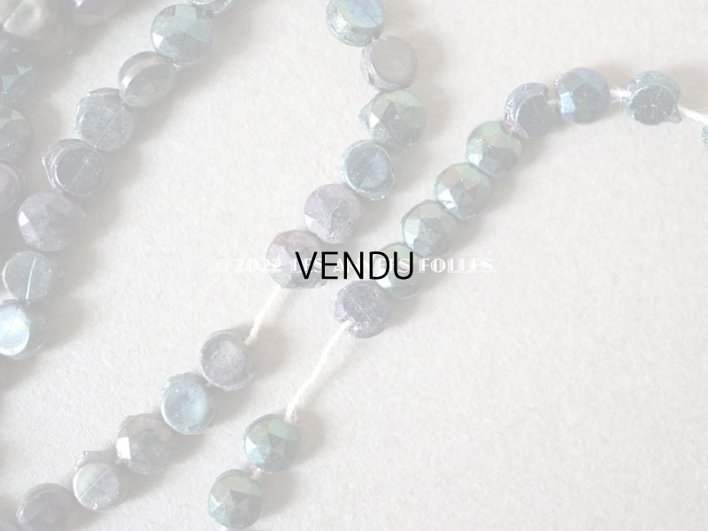 画像6: アンティーク  カット入り ブルー＆パープル＆グリーン　フレンチジェット ラウンド型 ガラスビーズ  3.75mm 約270ピース 