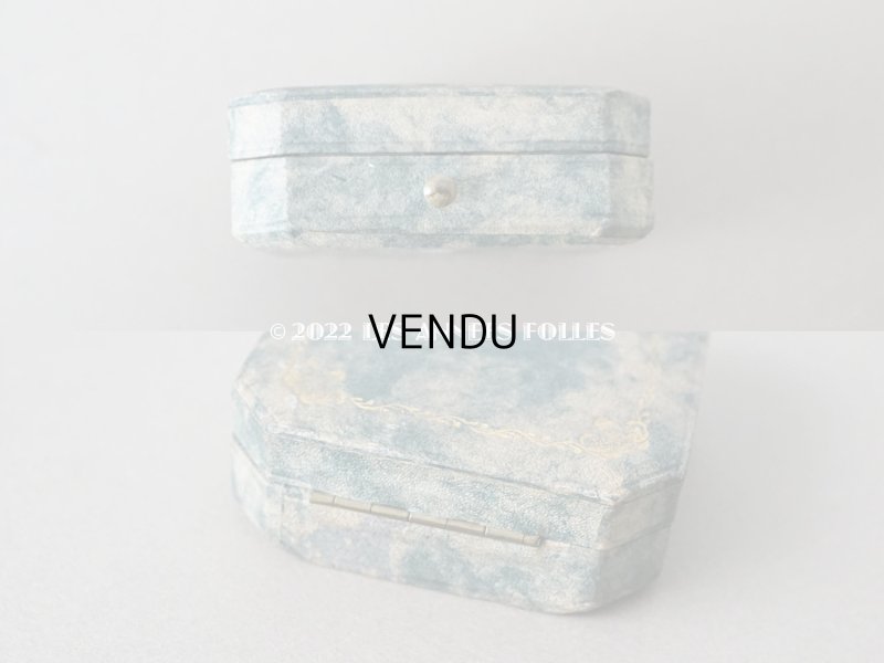 画像5: 1900年代 アンティーク ジュエリーボックス 金彩入り グリーンのマーブル