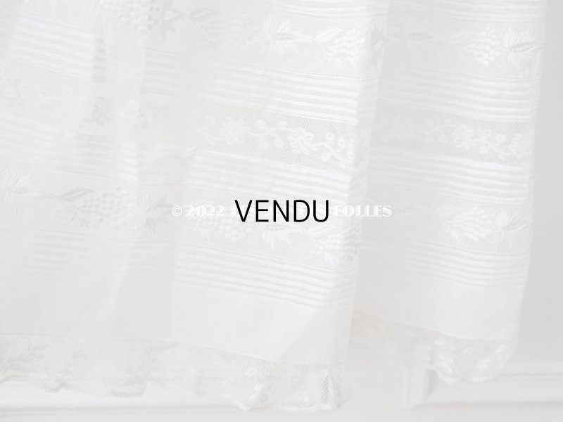 画像14: アンティーク 洗礼式のベビードレス 葡萄柄 手刺繍&手縫い&手編みのヴァランシエンヌレース