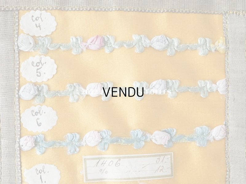 画像6: 1920年代 アンティーク ロココトリムのサンプラー　ロココリボン　