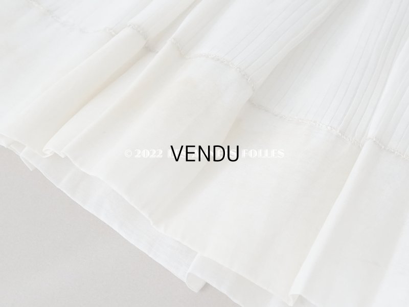 画像5: 1910年代 アンティーク 幅広62cm ドレスの裾  約1.64m プリーツ入り　オーガンジー