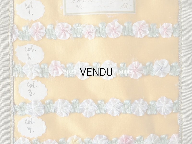 画像7: 1920年代 アンティーク ロココトリムのサンプラー　ロココリボン　