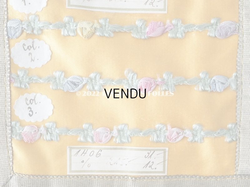 画像5: 1920年代 アンティーク ロココトリムのサンプラー　ロココリボン　