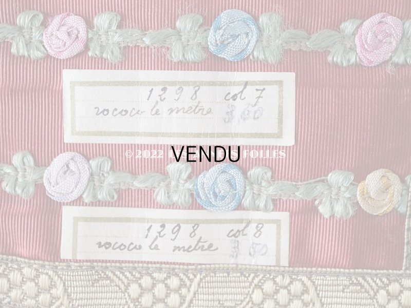 画像12: 1920年代 アンティーク ロココトリムのサンプラー ロココリボン