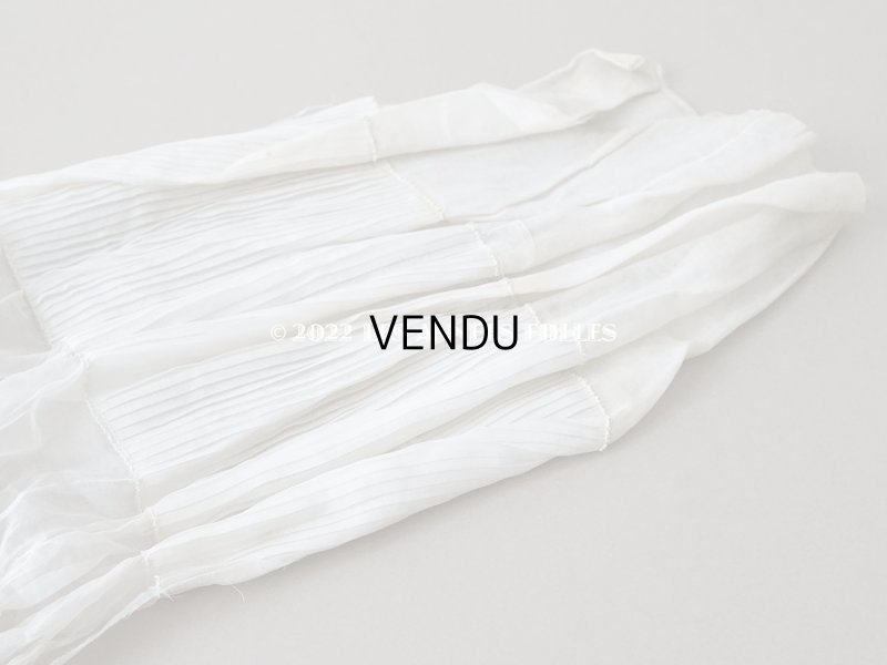 画像10: 1910年代 アンティーク 幅広62cm ドレスの裾  約1.64m プリーツ入り　オーガンジー