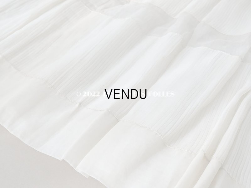 画像4: 1910年代 アンティーク 幅広62cm ドレスの裾  約1.64m プリーツ入り　オーガンジー