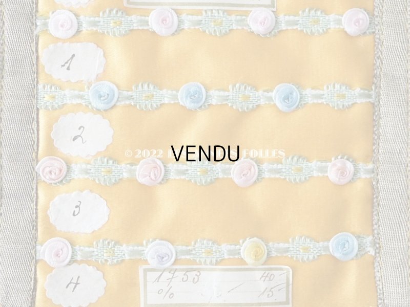 画像11: 1920年代 アンティーク ロココトリムのサンプラー　ロココリボン　