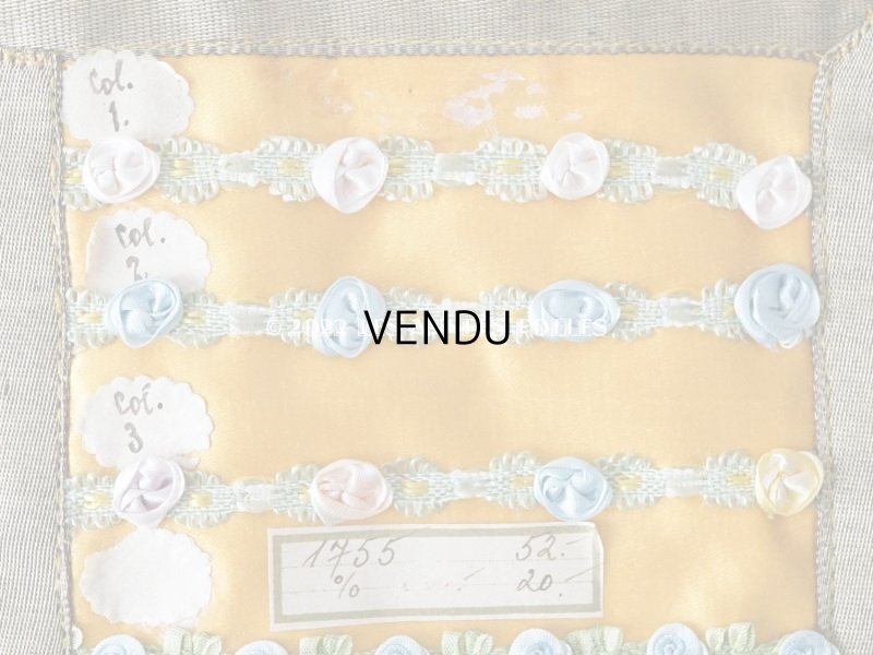 画像9: 1920年代 アンティーク ロココトリムのサンプラー　ロココリボン　