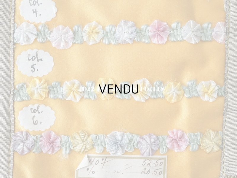 画像8: 1920年代 アンティーク ロココトリムのサンプラー　ロココリボン　