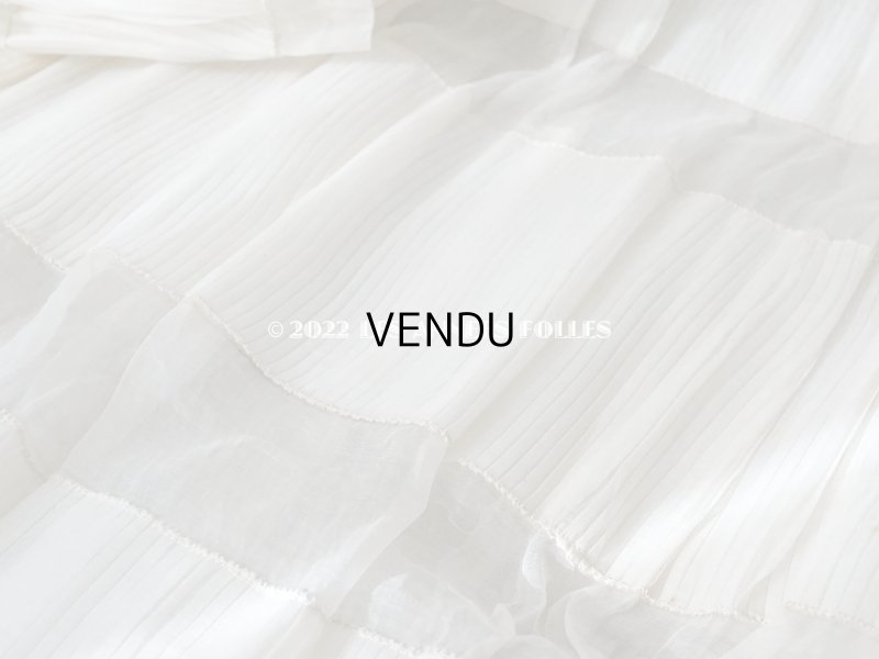 画像3: 1910年代 アンティーク 幅広62cm ドレスの裾  約1.64m プリーツ入り　オーガンジー