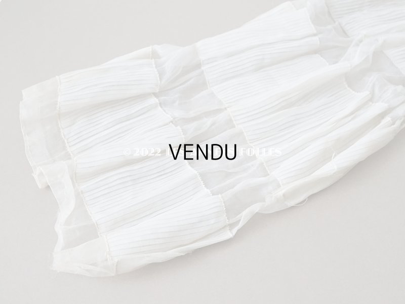 画像11: 1910年代 アンティーク 幅広62cm ドレスの裾  約1.64m プリーツ入り　オーガンジー