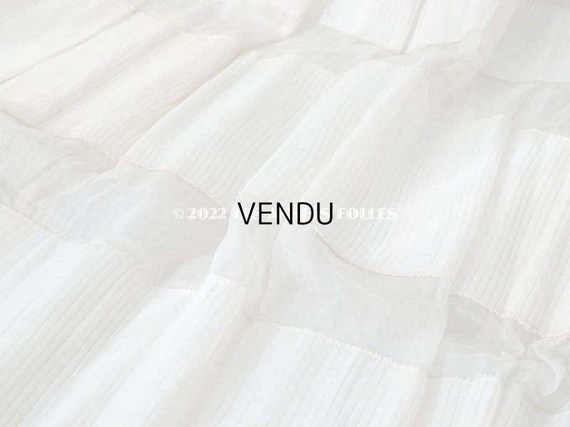 画像9: 1910年代 アンティーク 幅広62cm ドレスの裾  約1.64m プリーツ入り　オーガンジー