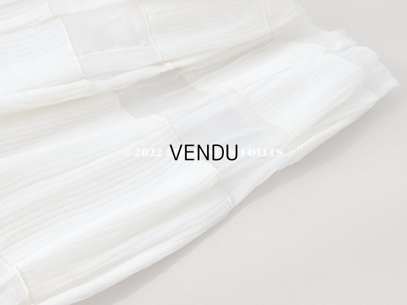 画像7: 1910年代 アンティーク 幅広62cm ドレスの裾  約1.64m プリーツ入り　オーガンジー