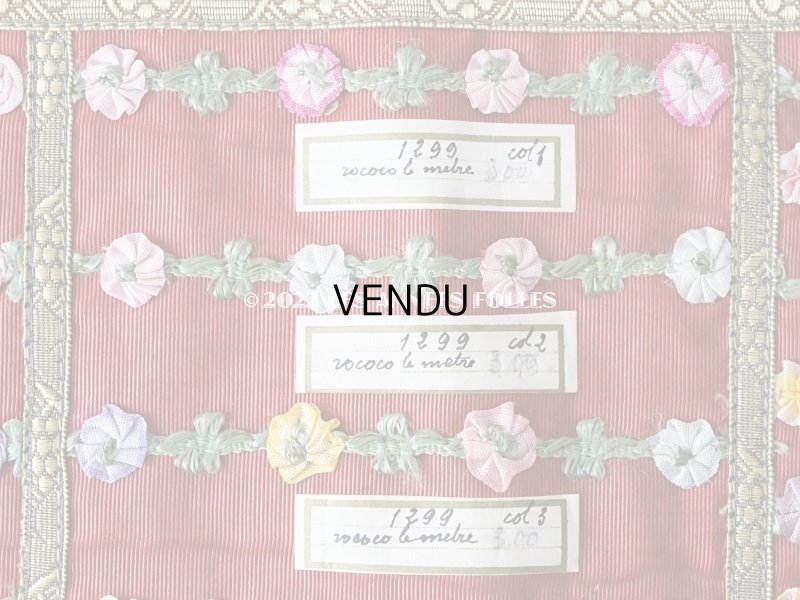 画像5: 1920年代 アンティーク ロココトリムのサンプラー ロココリボン