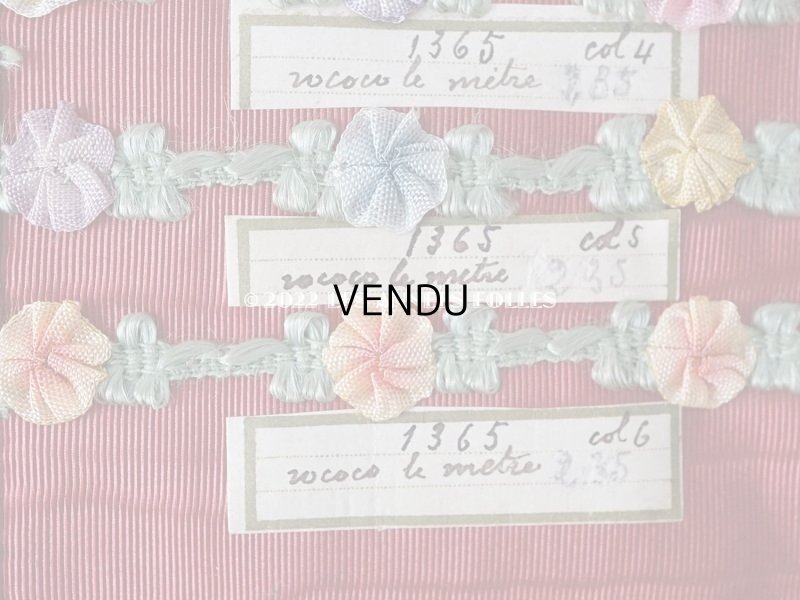 画像11: 1920年代 アンティーク ロココトリムのサンプラー ロココリボン