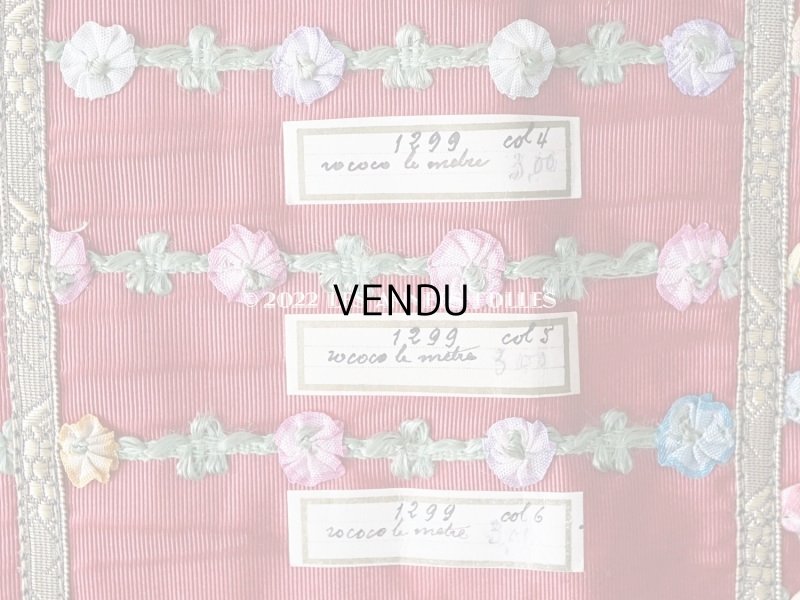 画像6: 1920年代 アンティーク ロココトリムのサンプラー ロココリボン