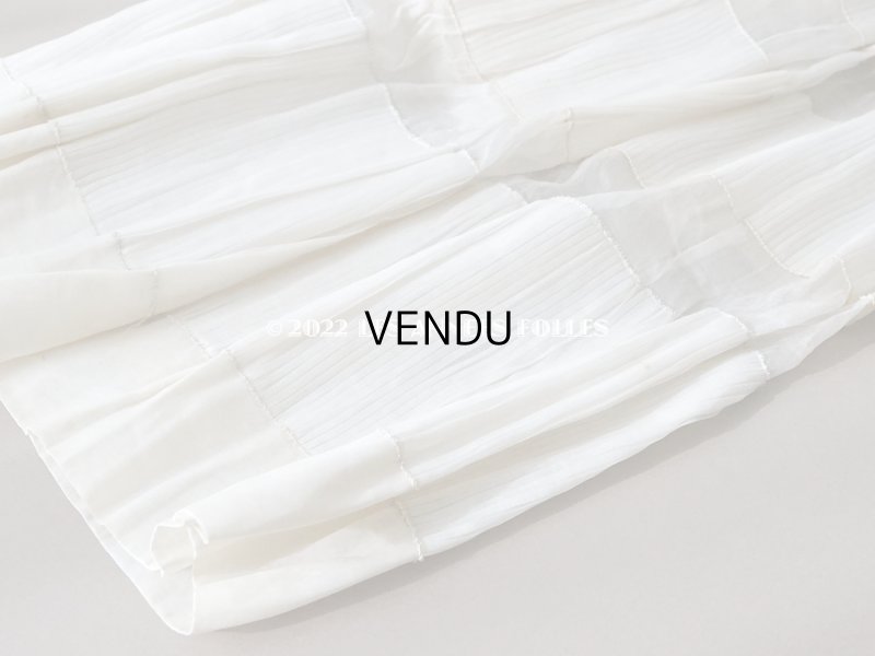 画像8: 1910年代 アンティーク 幅広62cm ドレスの裾  約1.64m プリーツ入り　オーガンジー