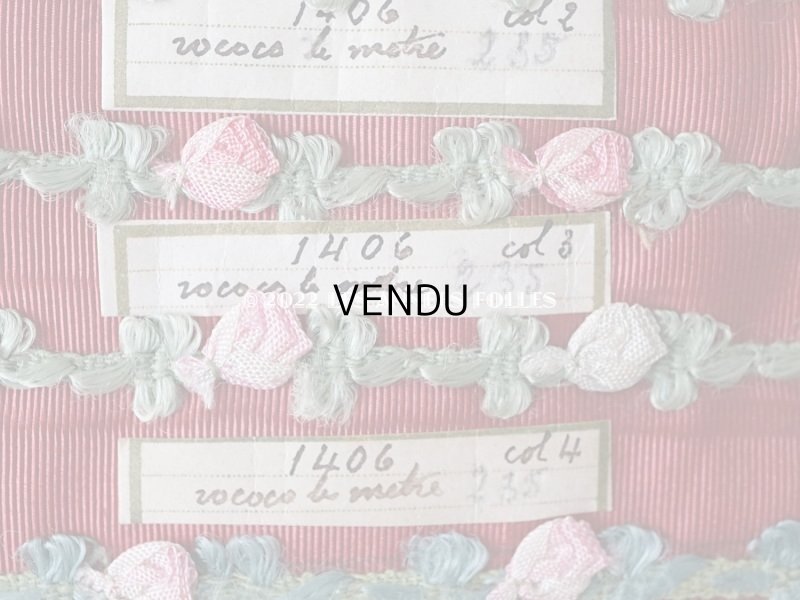 画像10: 1920年代 アンティーク ロココトリムのサンプラー ロココリボン