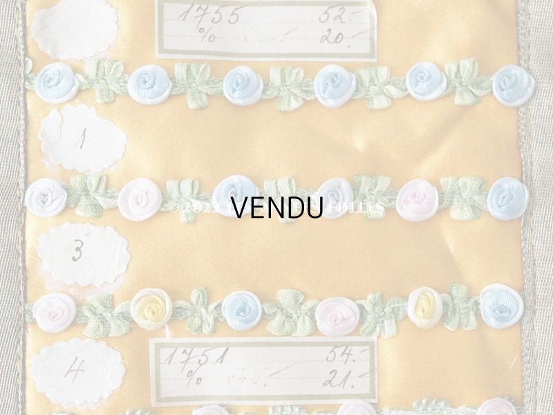 画像10: 1920年代 アンティーク ロココトリムのサンプラー　ロココリボン　