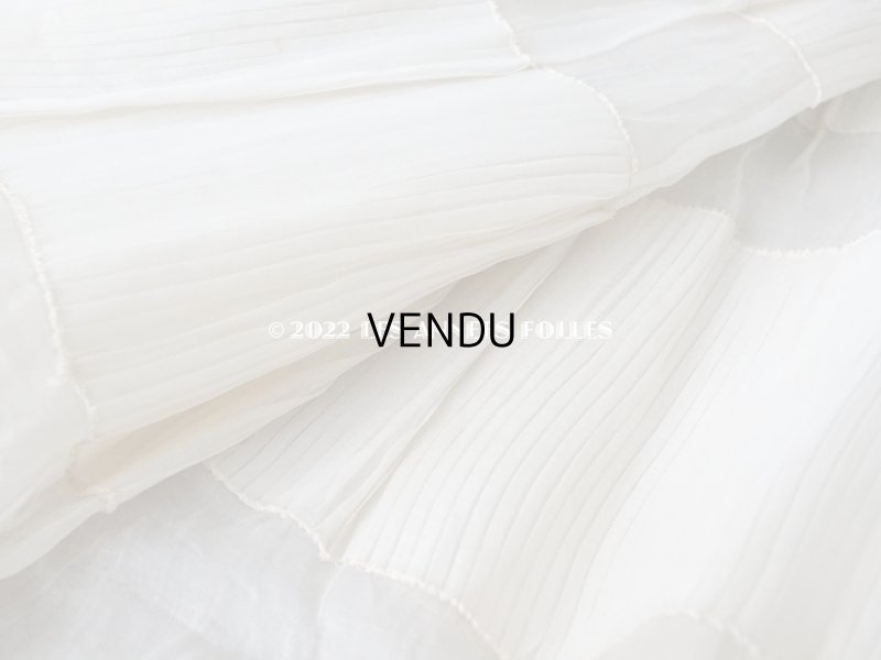 画像6: 1910年代 アンティーク 幅広62cm ドレスの裾  約1.64m プリーツ入り　オーガンジー