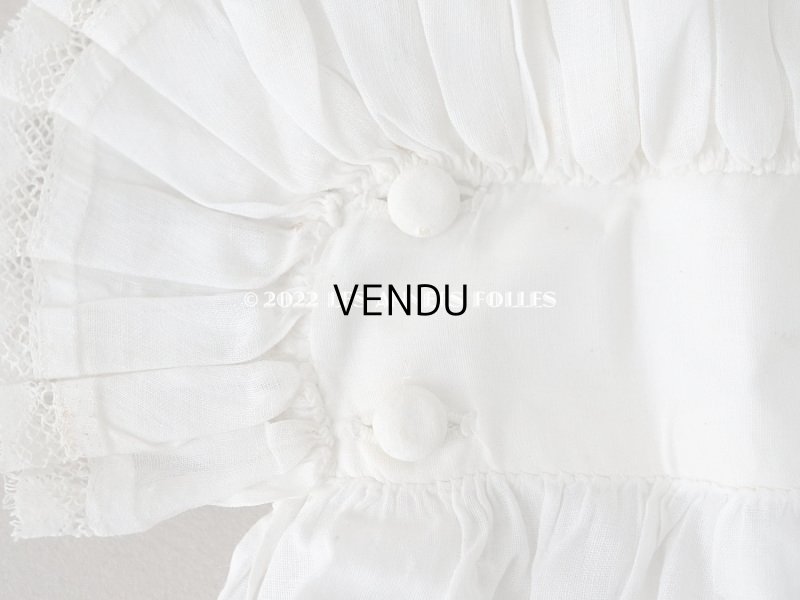 画像8: 1900年代 アンティーク 付け袖 手編みのヴァランシエンヌレース付きプリーツのフリル