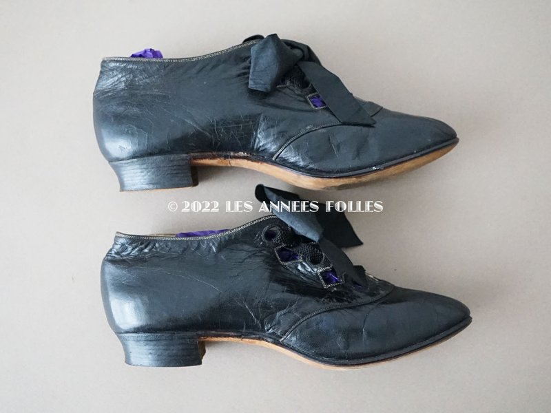 画像6: 19世紀末 アンティーク 大きなリボンが結ばれた  小さなレザーシューズ