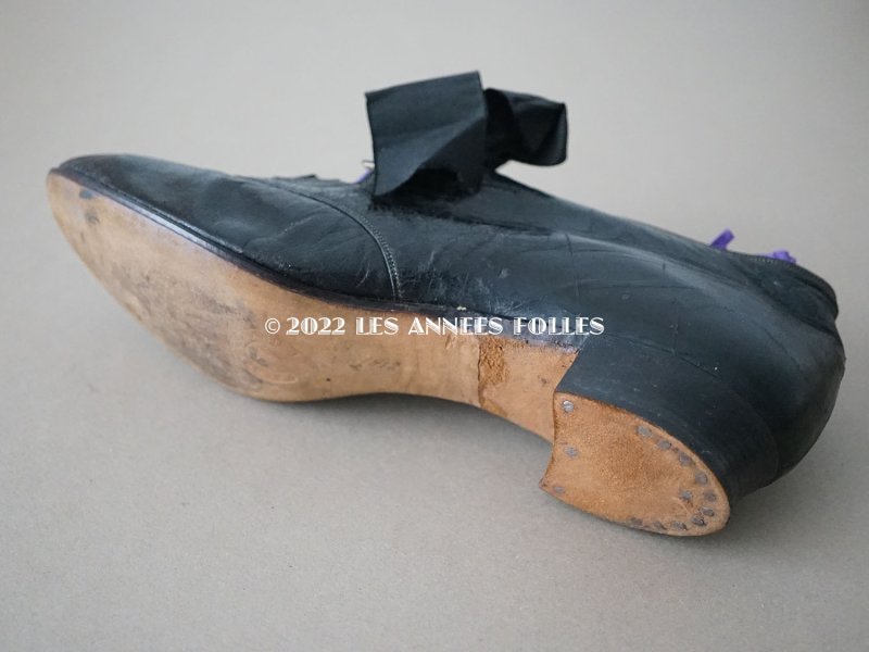 画像8: 19世紀末 アンティーク 大きなリボンが結ばれた  小さなレザーシューズ