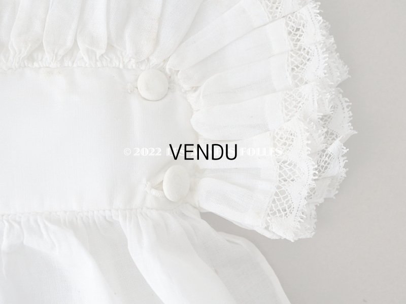 画像13: 1900年代 アンティーク 付け袖 手編みのヴァランシエンヌレース付きプリーツのフリル