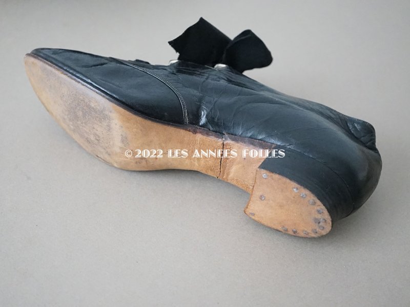 画像10: 19世紀末 アンティーク 大きなリボンが結ばれた  小さなレザーシューズ