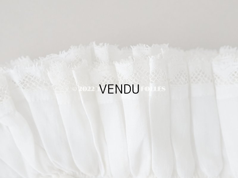 画像7: 1900年代 アンティーク 付け袖 手編みのヴァランシエンヌレース付きプリーツのフリル