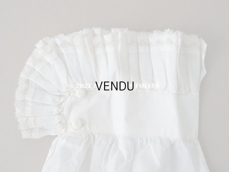 画像6: 1900年代 アンティーク 付け袖 手編みのヴァランシエンヌレース付きプリーツのフリル