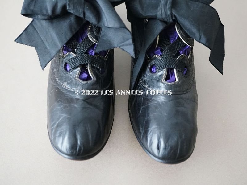 画像4: 19世紀末 アンティーク 大きなリボンが結ばれた  小さなレザーシューズ