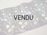 19世紀末 アンティーク シルク製リボン 花の手刺繍　3.6ｍ　幅8.8cm