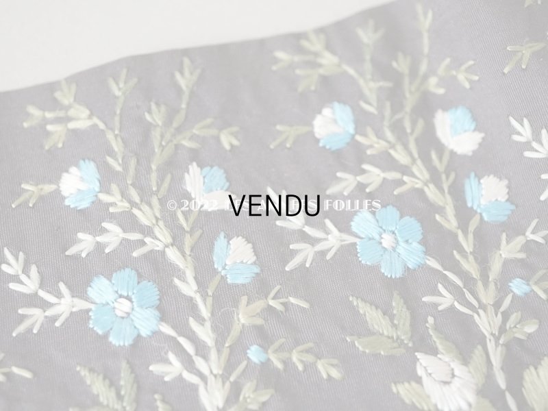画像6: 19世紀末 アンティーク シルク製リボン 花の手刺繍 3.6m 幅8.8cm