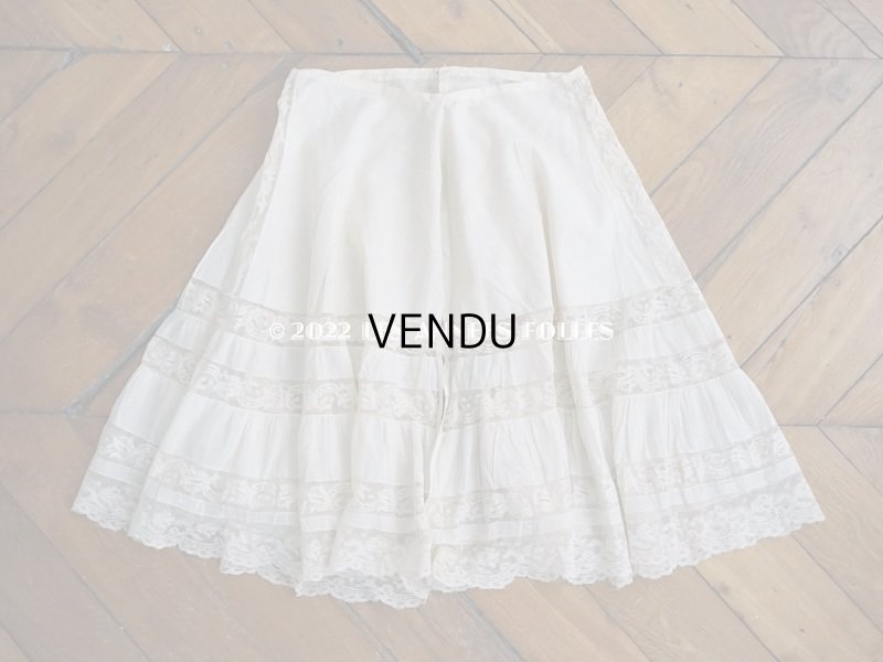 画像3: 1900年代 アンティーク ペチコート ギャザー入り＆ヴァランシエンヌレース 