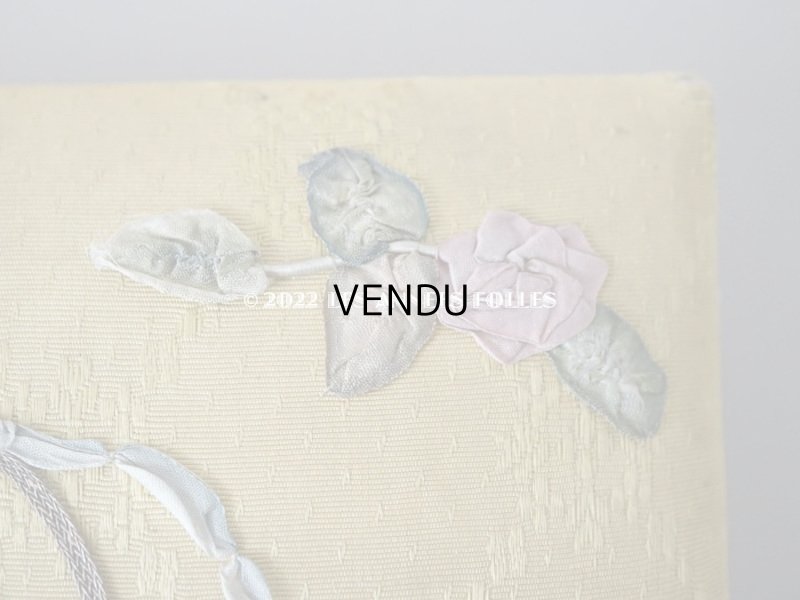 画像5: 1920年代  アンティーク リボン刺繍入り お菓子箱