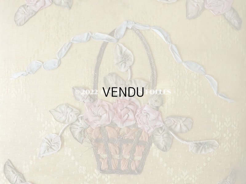 画像8: 1920年代  アンティーク リボン刺繍入り お菓子箱