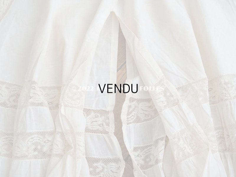 画像6: 1900年代 アンティーク ペチコート ギャザー入り＆ヴァランシエンヌレース 