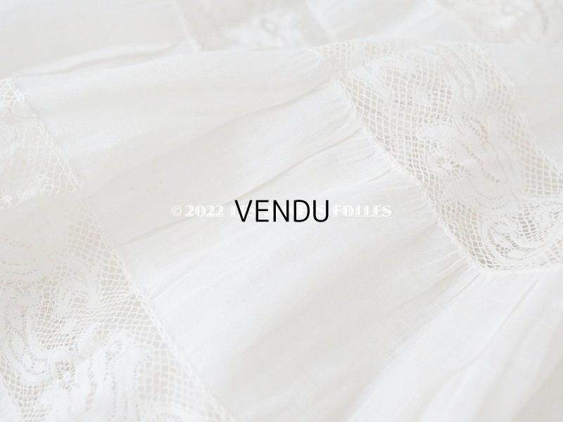 画像14: 1900年代 アンティーク ペチコート ギャザー入り＆ヴァランシエンヌレース 