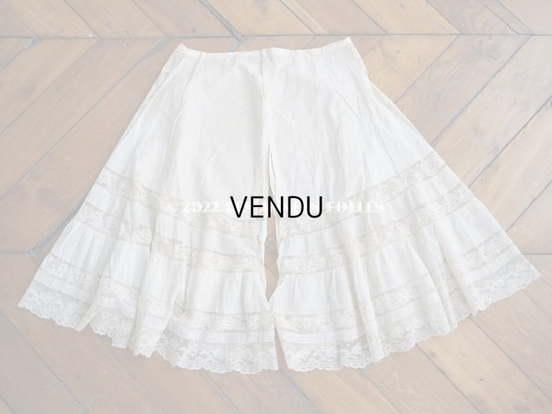 画像11: 1900年代 アンティーク ペチコート ギャザー入り＆ヴァランシエンヌレース 