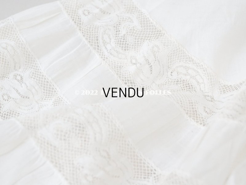 画像15: 1900年代 アンティーク ペチコート ギャザー入り＆ヴァランシエンヌレース 