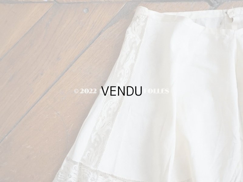画像5: 1900年代 アンティーク ペチコート ギャザー入り＆ヴァランシエンヌレース 