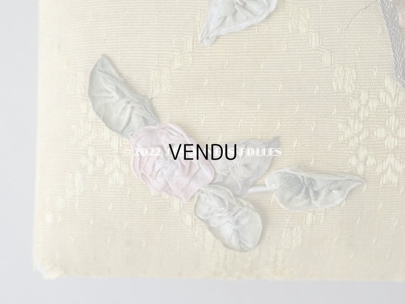 画像6: 1920年代  アンティーク リボン刺繍入り お菓子箱