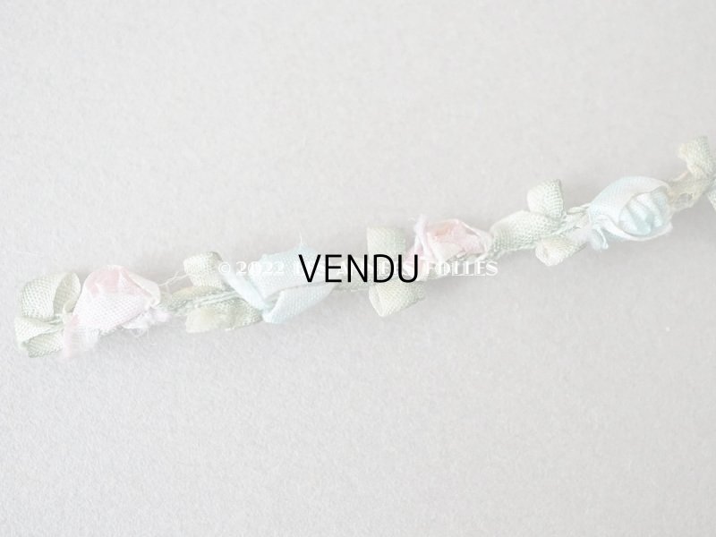 画像3: アンティーク シルク製 薔薇のロココトリム 19cm