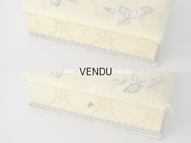 画像14: 1920年代  アンティーク リボン刺繍入り お菓子箱